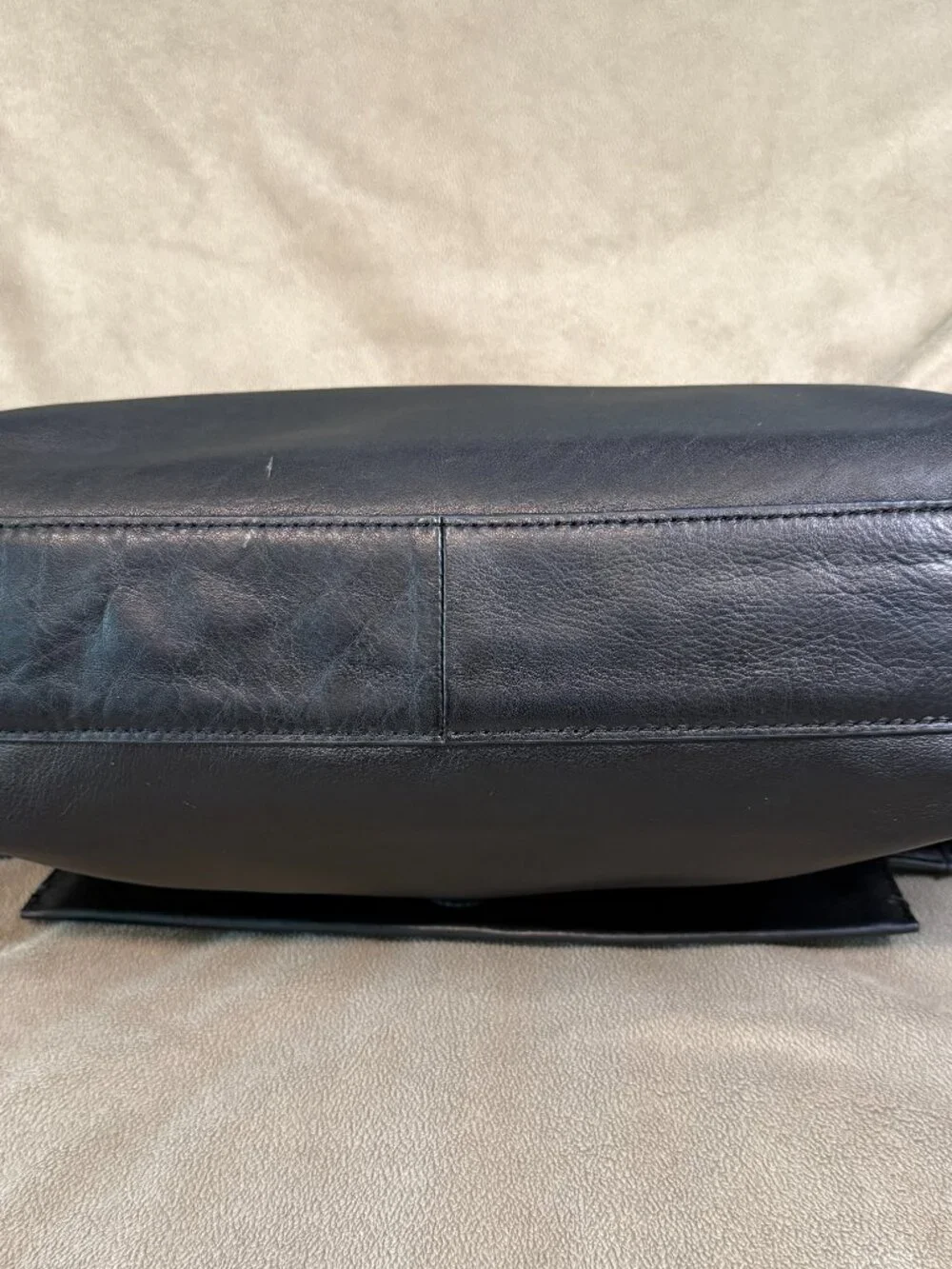 Calvin Klein Black Leather Oversized Envelope Clutch Flap Bag - Like New